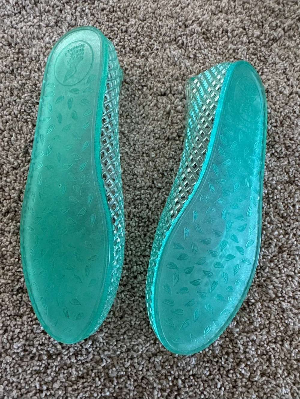 Ancient Greek Sandals Teal Jelly Ballet Flats